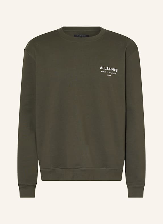 ALLSAINTS UNDERGROUND CREW" sweatshirt DARK GREEN/ WHITE