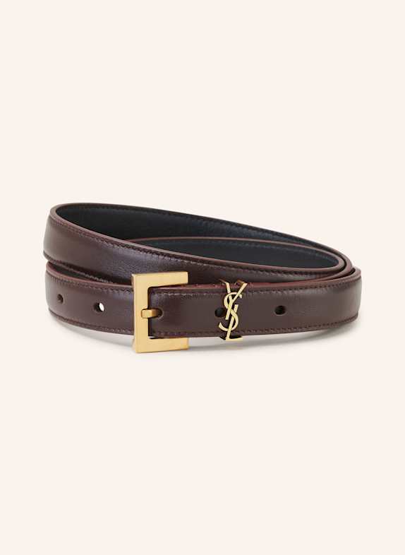 SAINT LAURENT Ledergürtel DUNKELROT
