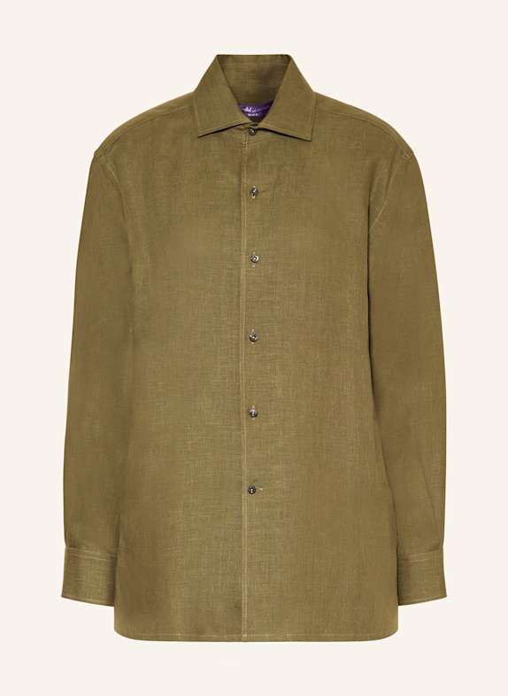 RALPH LAUREN Collection Hemdbluse aus Leinen KHAKI