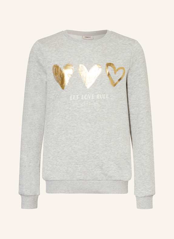 ONLY Sweatshirt HELLGRAU/ GOLD/ WEISS