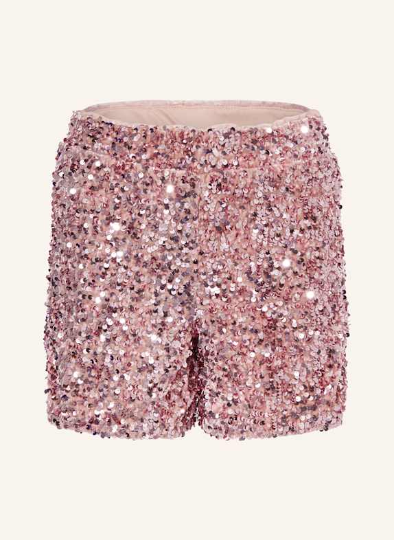 ONLY Samtshorts mit Pailletten ROSÉ