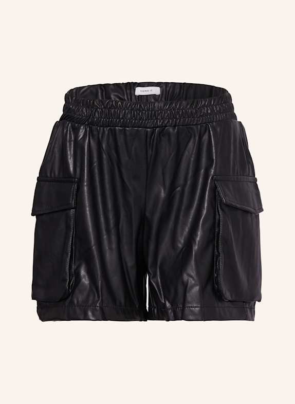 name it Cargoshorts in Lederoptik SCHWARZ