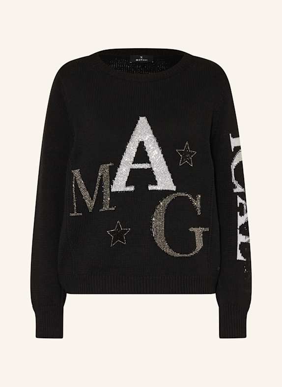 monari Pullover mit Glitzergarn SCHWARZ/ SILBER