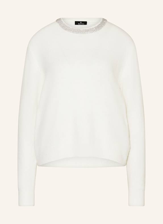 monari Pullover mit Schmucksteinen WEISS