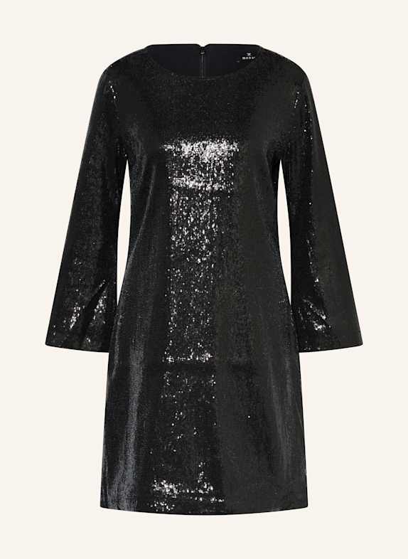 monari Kleid mit Pailletten und 3/4-Arm SCHWARZ
