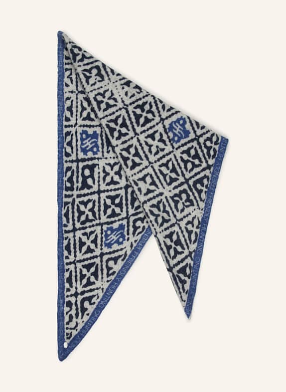 friendly hunting Dreieckstuch aus Cashmere GRAU/ BLAU/ DUNKELGRAU