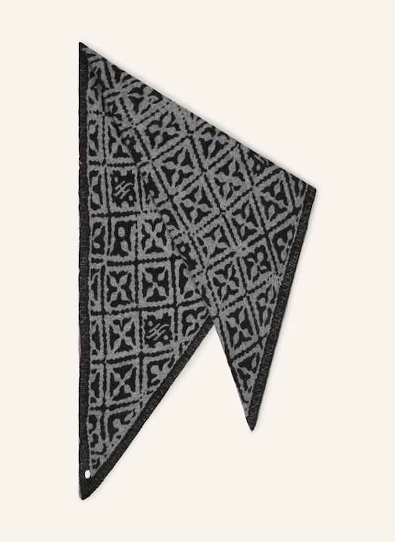 friendly hunting Dreieckstuch aus Cashmere SCHWARZ/ GRAU