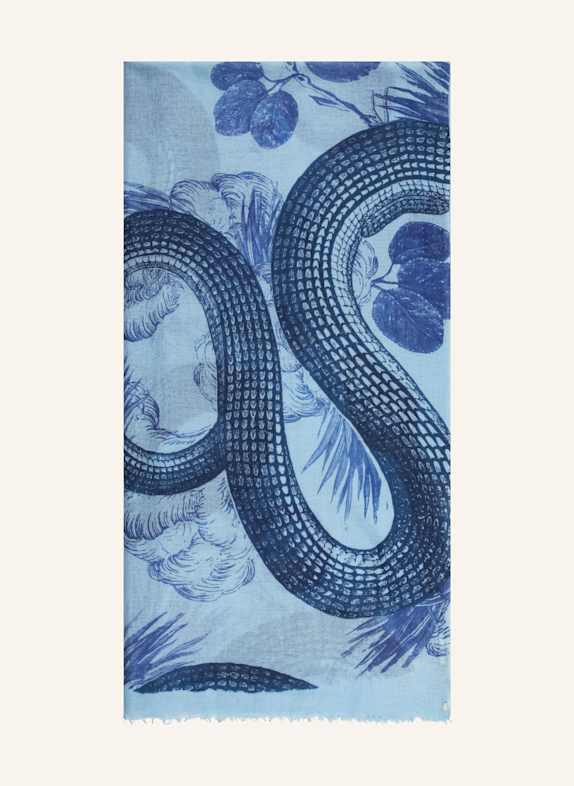 friendly hunting Cashmere-Schal GARDEN EDEN HELLBLAU/ DUNKELBLAU/ BLAU