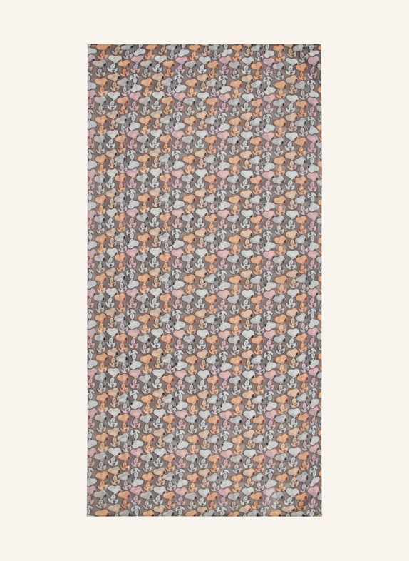 CODELLO Schal GRAU/ HELLORANGE/ ROSA