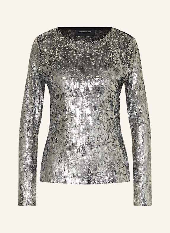 COPENHAGEN MUSE Blusenshirt mit Pailletten SILBER