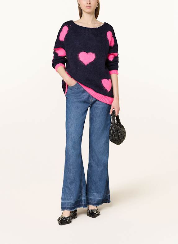 miss goodlife trui DONKERBLAUW / NEONROZE