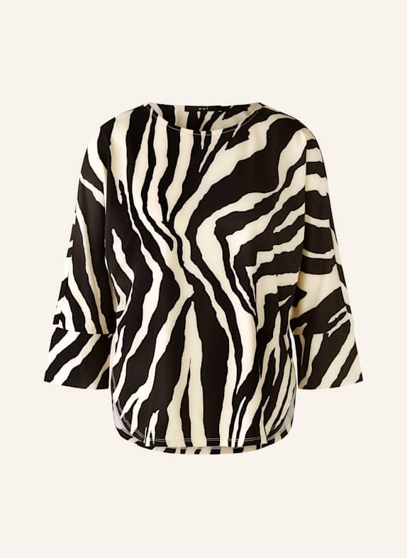 oui Shirt mit 3/4-Arm SCHWARZ/ BEIGE