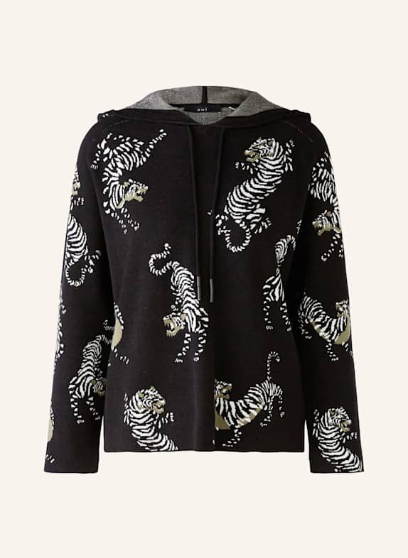 oui Knit hoodie BLACK/ WHITE