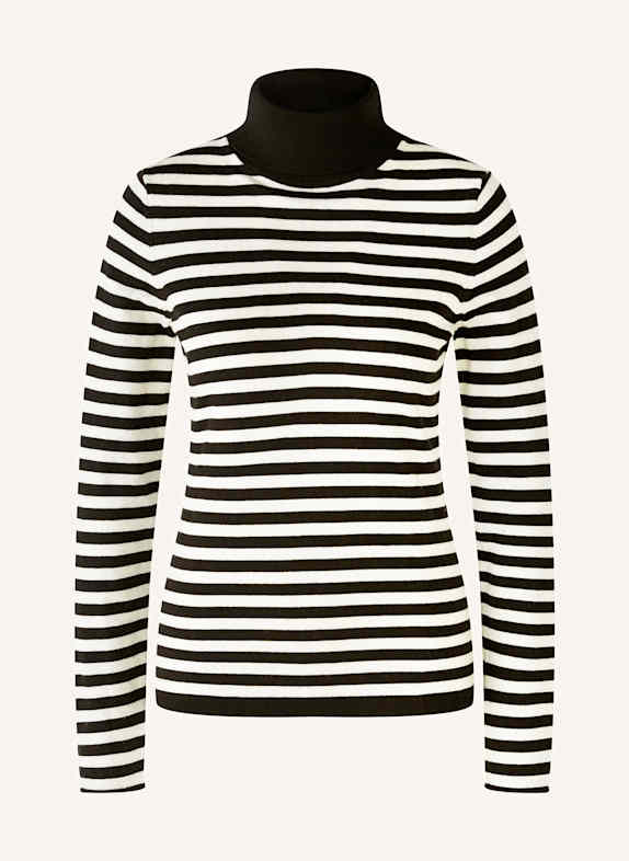 oui Rollkragenpullover SCHWARZ/ WEISS