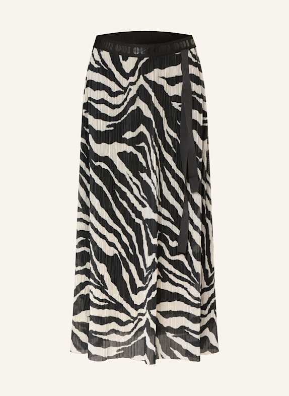 oui Pleated skirt BLACK/ CREAM
