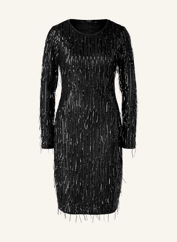 oui Kleid mit Pailletten SCHWARZ