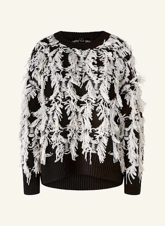 oui Pullover SCHWARZ/ WEISS
