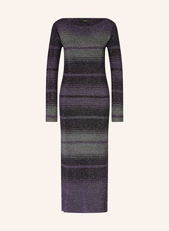 oui Knit dress with glitter thread BLACK/ PURPLE/ SILVER