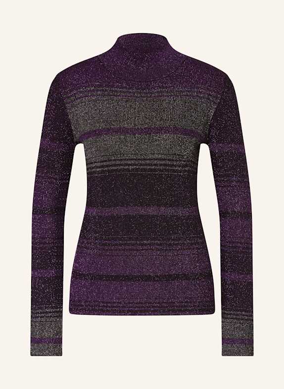 oui Sweater with glitter thread BLACK/ PURPLE/ SILVER