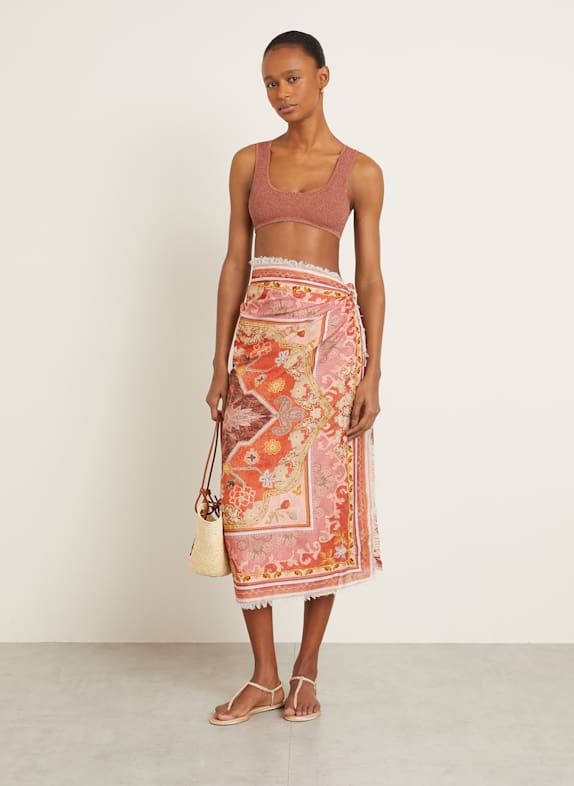 ZIMMERMANN Bustier-bikini WYLIE med glittertråd MÖRKORANGE