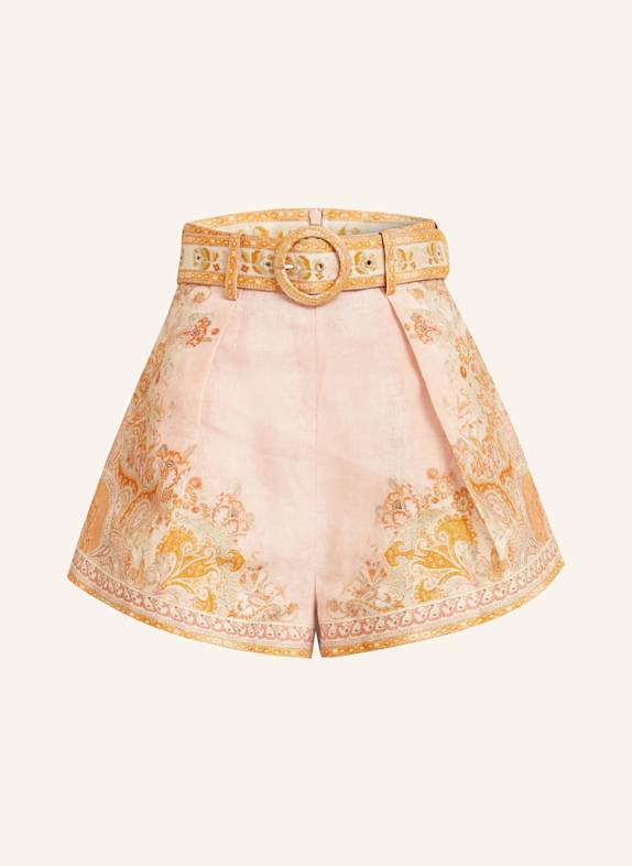 ZIMMERMANN Leinenshorts ACACIA BEIGE/ HELLROT