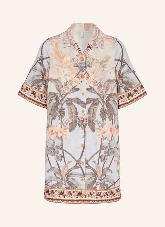 ZIMMERMANN Kleid WYLIE HELLBLAU/ BEIGE/ DUNKELGRÜN