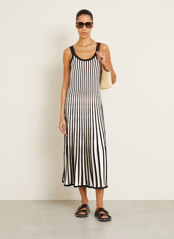 ZIMMERMANN Robe de plage WYLIE NOIR / ÉCRU