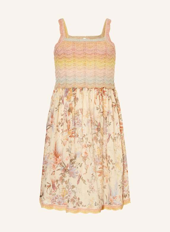 ZIMMERMANN Strickkleid TALLOW GELB / ROSÉ / GRÜN
