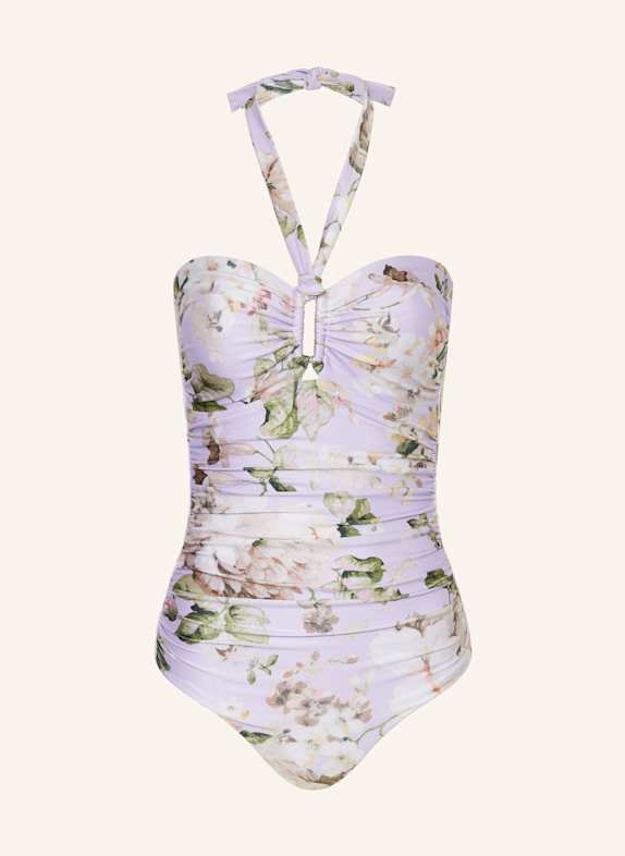 ZIMMERMANN Neckholder-Badeanzug ACACIA HELLLILA/ GRÜN/ ROSA
