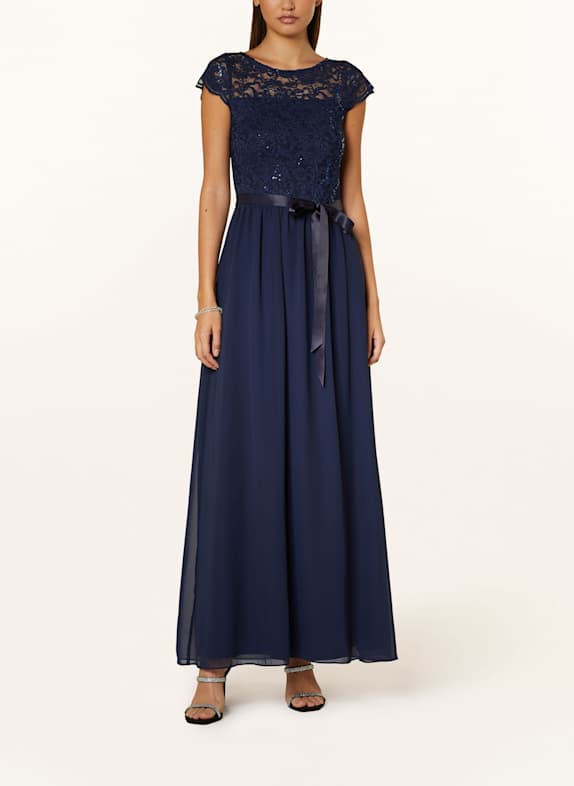 SWING Abendkleid mit Pailletten DUNKELBLAU