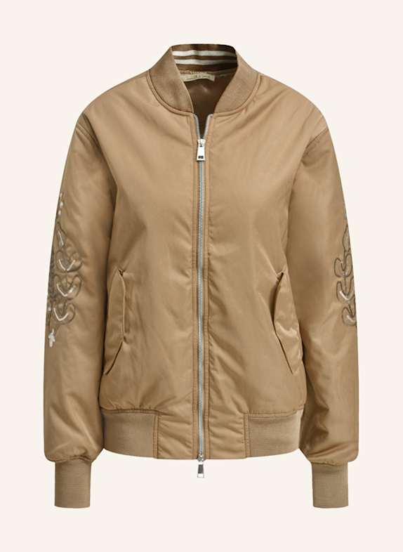 Smith & Soul Bomber jacket with sequins BROWN