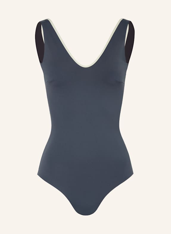MYMARINI Badeanzug PUREBODY zum Wenden mit UV-Schutz 50+ SCHWARZ/ BLAUGRAU/ WEISS
