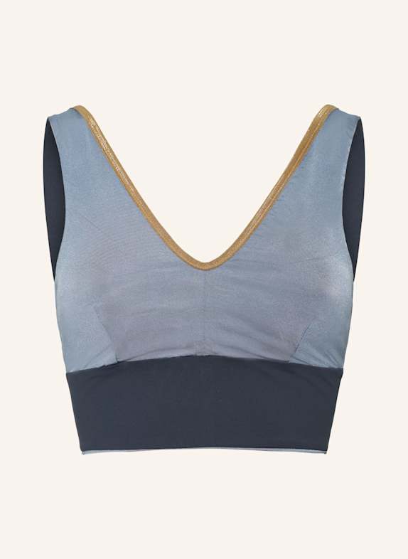 MYMARINI Bustier-Bikini-Top YOGA TOP SHINE zum Wenden mit UV-Schutz 50+ BLAUGRAU
