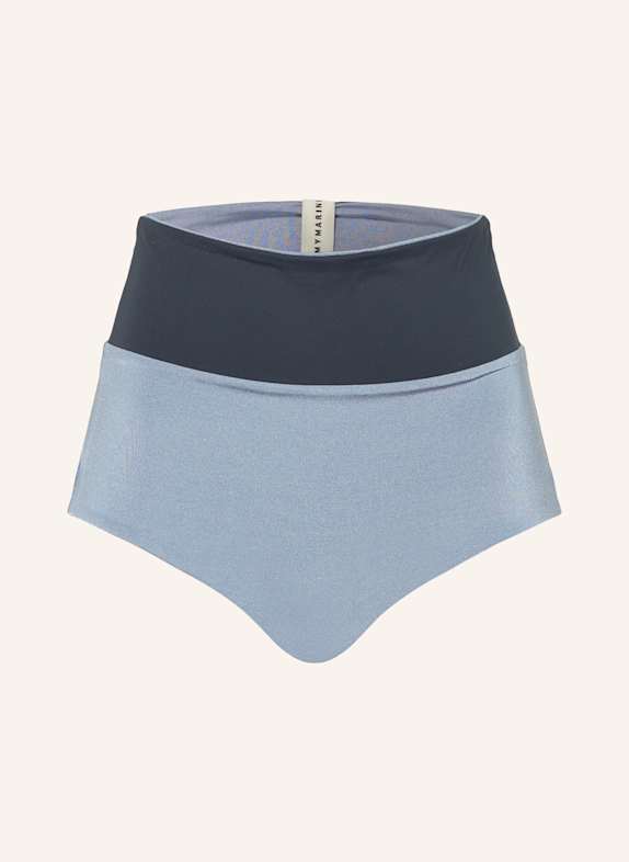 MYMARINI High-Waist-Bikini-Hose SURF SHORTS SHINE zum Wenden mit UV-Schutz 50+ BLAUGRAU