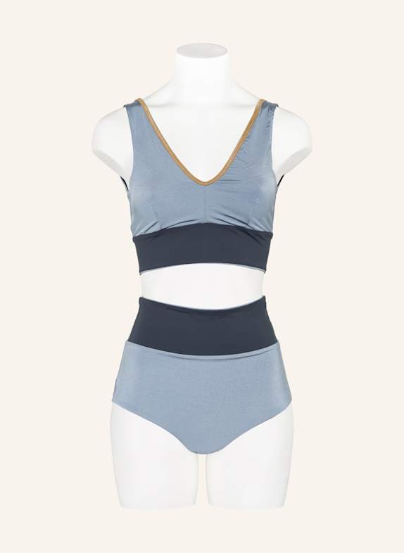 MYMARINI Surfshort met hoge taille SURF SHORTS SHINE, omkeerbaar met UV-bescherming 50+ BLAUWGRIJS