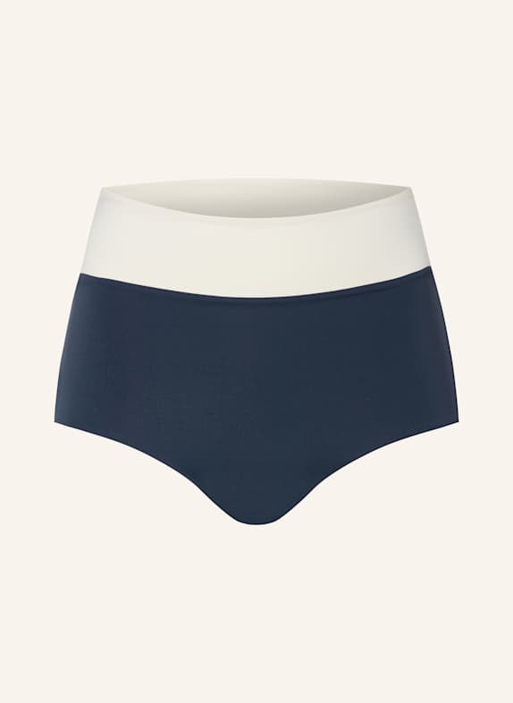 MYMARINI High-Waist-Bikini-Hose SURFSHORTS zum Wenden mit UV-Schutz 50+ SCHWARZ/ DUNKELGRAU/ CREME