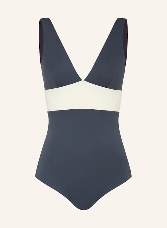 MYMARINI Badeanzug PLUNGESUIT zum Wenden mit UV-Schutz 50+ DUNKELBLAU/ BLAUGRAU/ WEISS