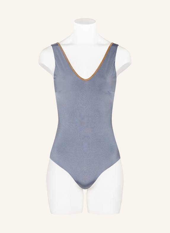 MYMARINI Omkeerbaar zwempak SHINE met UV-bescherming 50+ DONKERBLAUW / BLAUWGRIJS