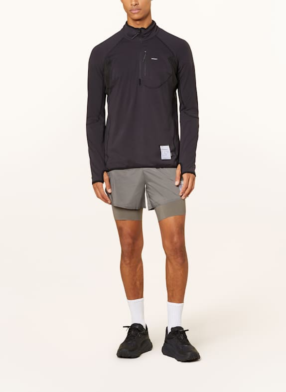 SATISFY Hardloopshirt GHOSTFLEECE™ HALF ZIP ZWART