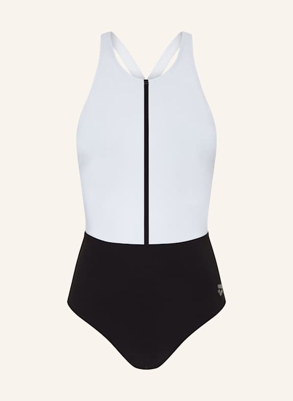 arena Shape-Badeanzug SILVIA mit UV-Schutz SCHWARZ/ WEISS