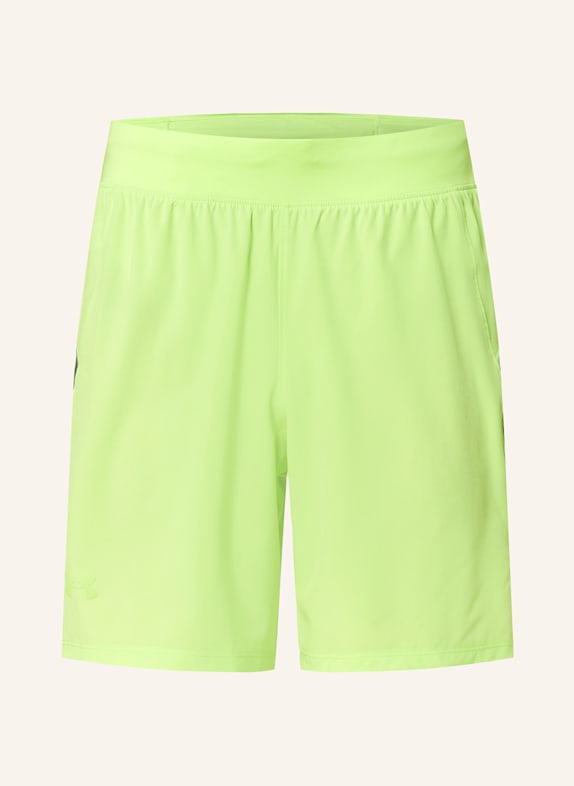 UNDER ARMOUR Szorty do biegania 2 w 1 UA LAUNCH PRO 7 JASKRAWY ZIELONY/ SZARY