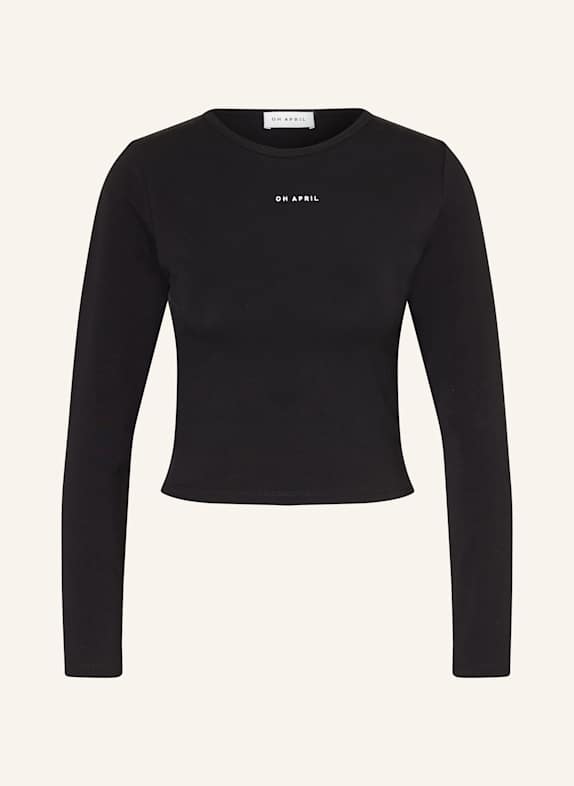 OH APRIL Cropped-Longsleeve ICA SCHWARZ