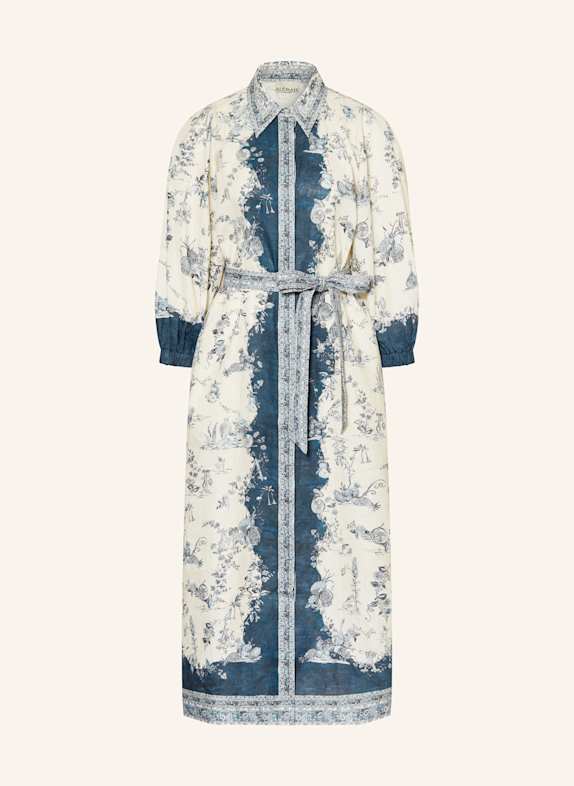 ALÉMAIS Hemdblusenkleid CASA aus Leinen CREME / DUNKELBLAU