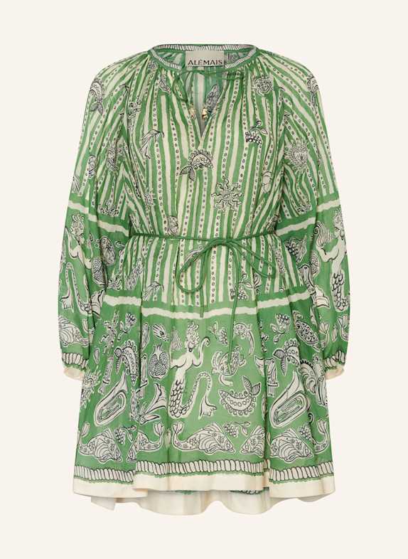 ALÉMAIS Robe LULA VERT/ ÉCRU