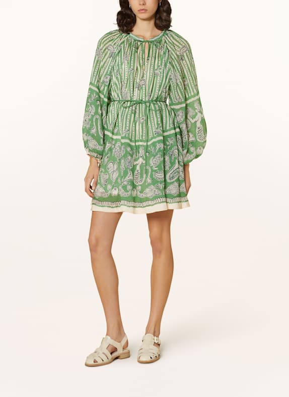 ALÉMAIS Kleid LULA GRÜN/ ECRU
