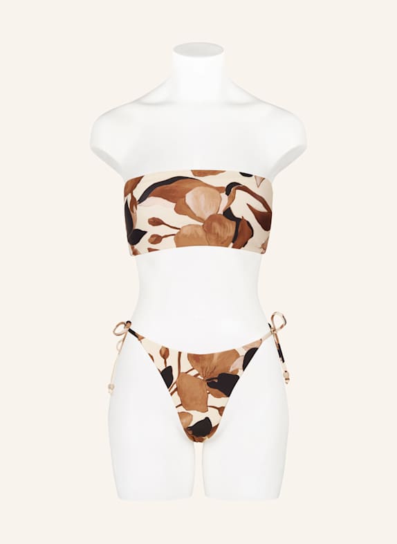 SEAFOLLY Triangelbikini broekje SECRET GARDEN ZWART / BRUIN / CRÈME