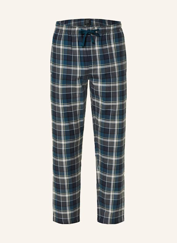 SCHIESSER Schlafhose MIX+RELAX aus Flanell PETROL/ DUNKELGRAU/ CREME
