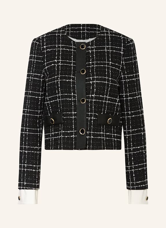 LIU JO Kastenjacke aus Bouclé mit Glitzergarn WEISS/ SCHWARZ