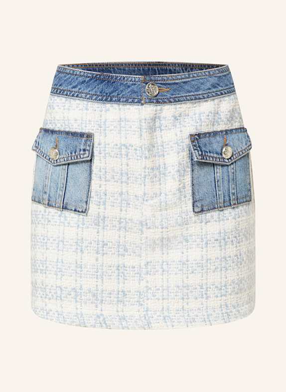 LIU JO Tweed-Rock mit Glitzergarn ECRU/ HELLBLAU/ BLAU