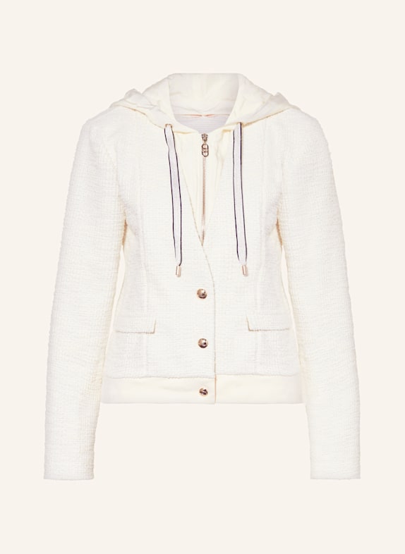 LIU JO Bouclé-Jacke mit herausnehmbarer Blende und Glitzergarn ECRU